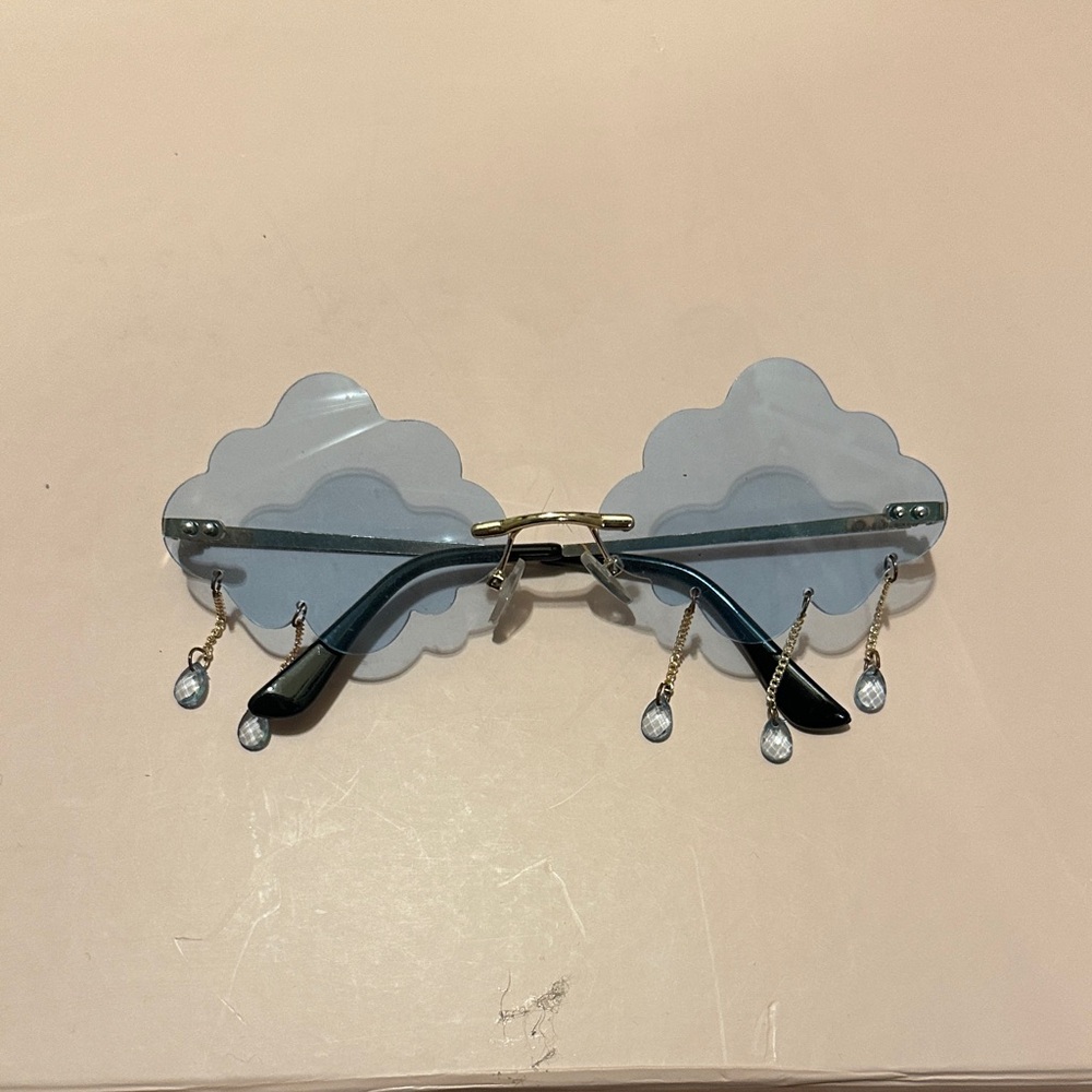Blue Cloud Sunglasses with Dangle Charms